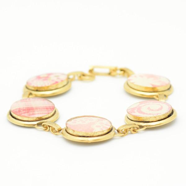 Pink & Gold Link Bracelet