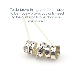 hand stamped custom quote necklace