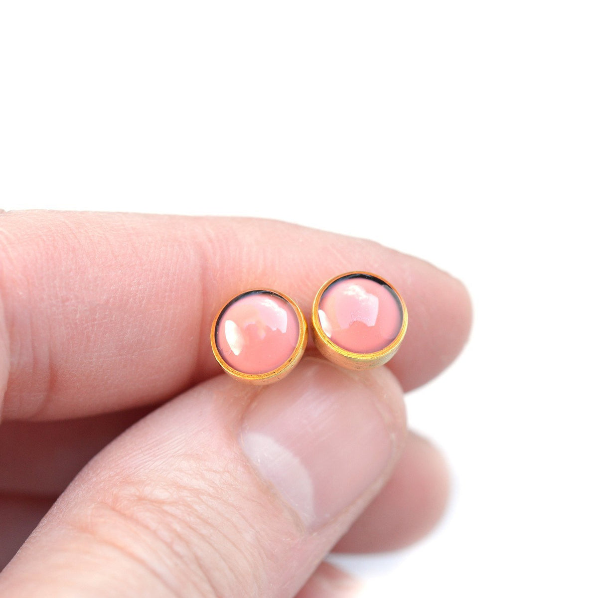 pink post earrings