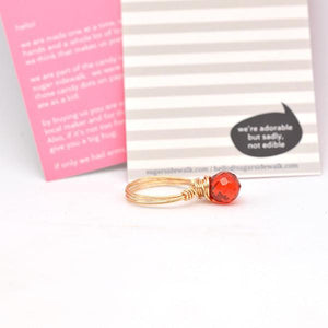 wire wrapped red ring
