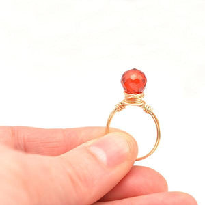 wire wrapped crystal ring
