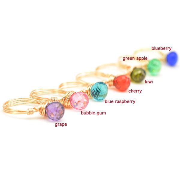 selection of wire wrapped candy rings