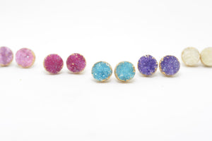 Color options druzy post earrings