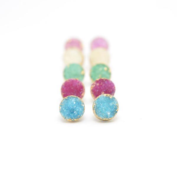 Color options druzy post earrings