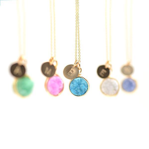 Personalized Druzy Necklace