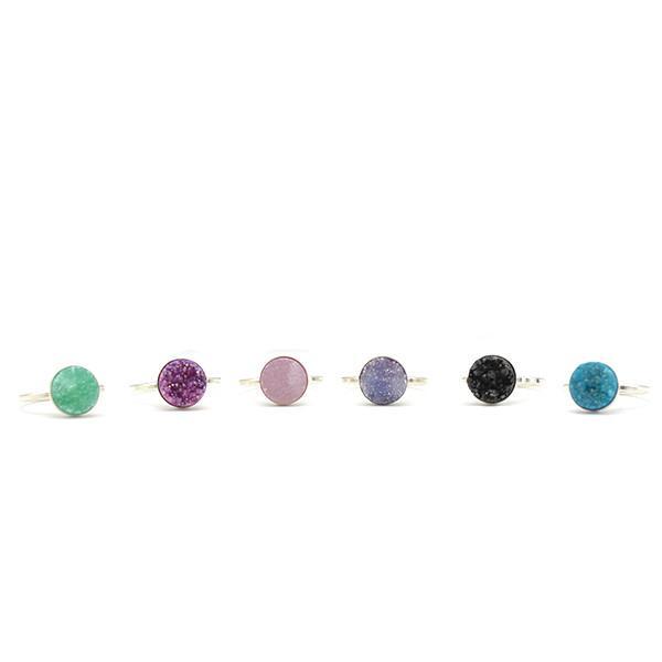 Sterling silver druzy ring colors