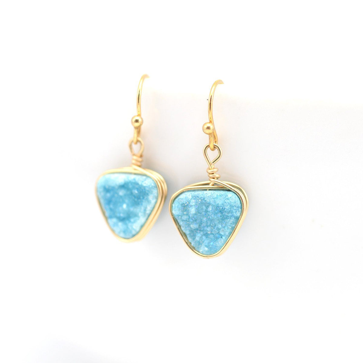 aqua druzy earrings