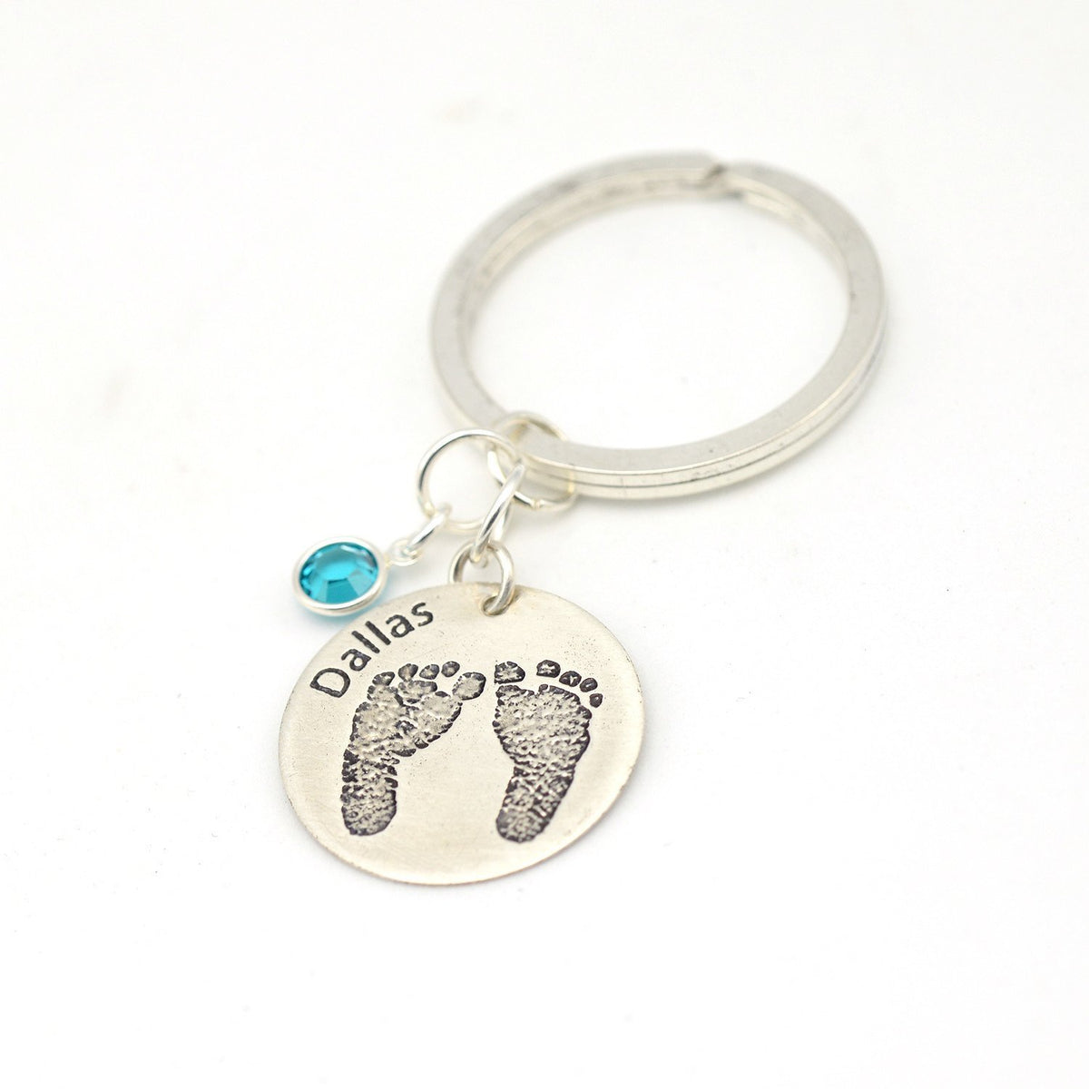Personalized Footprints & Baby Name Keychain