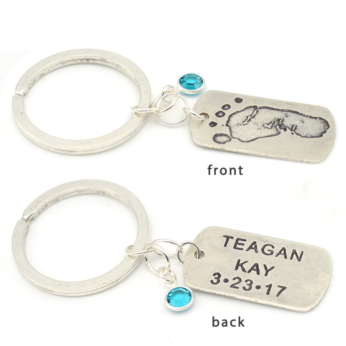Personalized Footprints & Baby Name Keychain