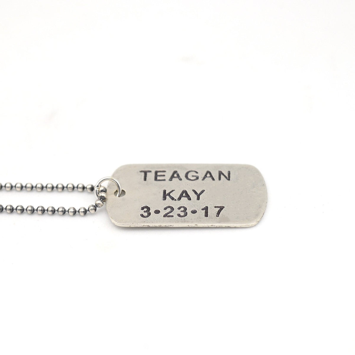 Personalized Footprints Dog Tag Necklace - Double Sided