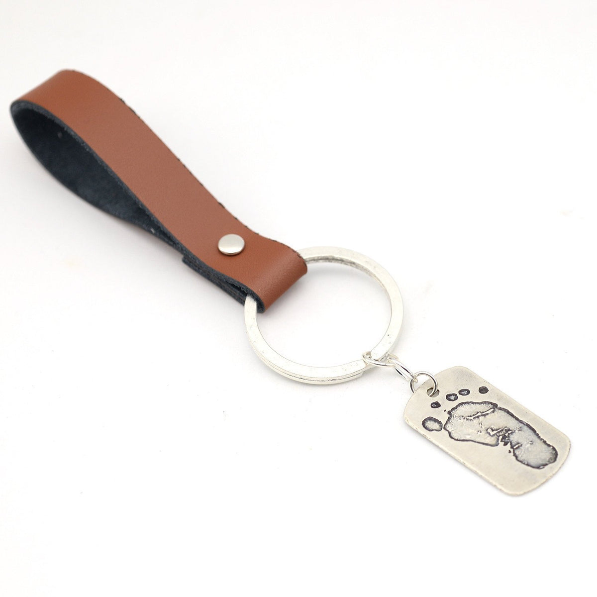 Personalized Footprints & Baby Name Keychain