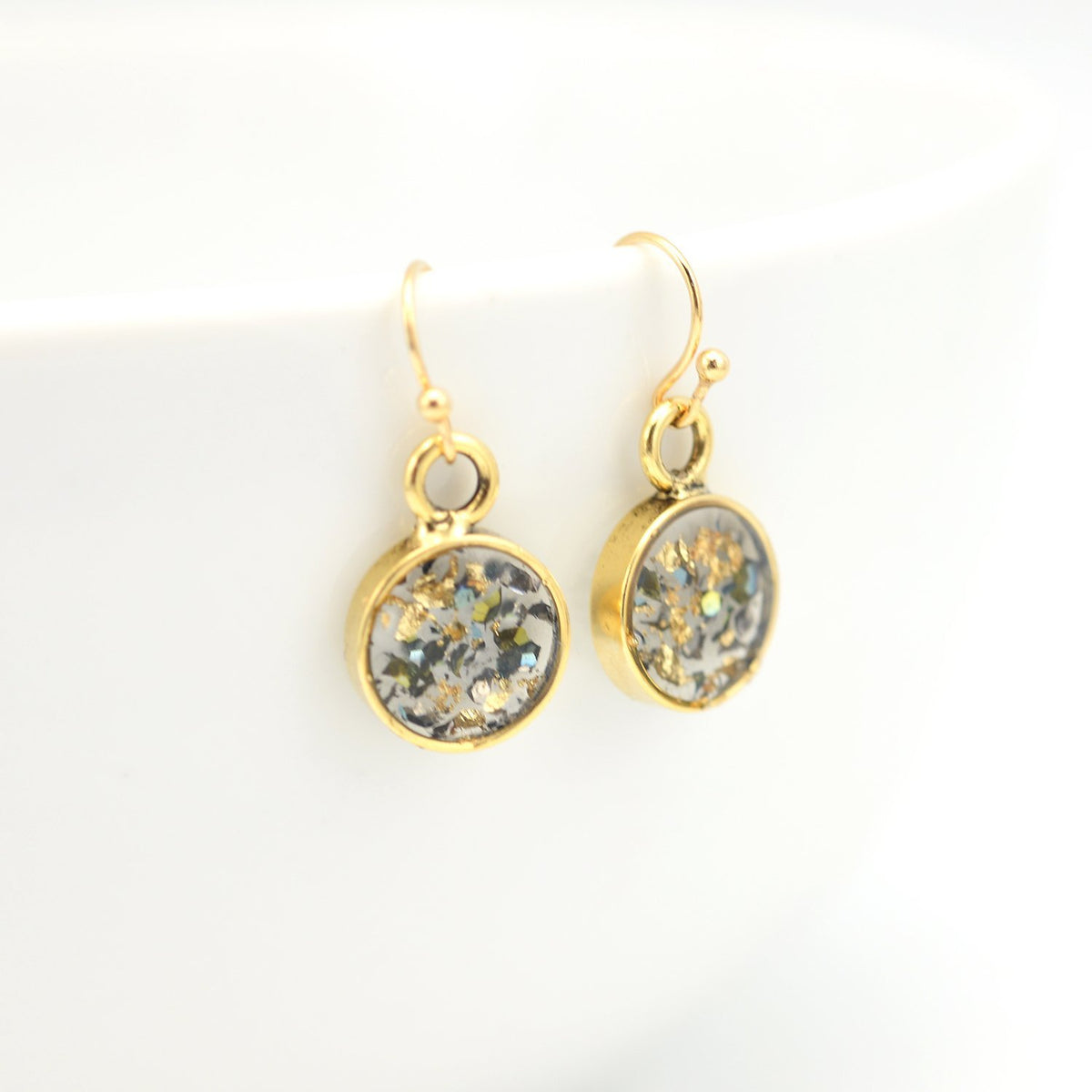 crushed gemstone earrings