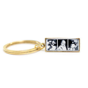 Photo Keychain • Hand Stamped Back