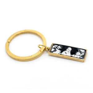 Photo Keychain • Hand Stamped Back