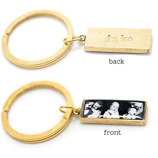 Photo Keychain • Hand Stamped Back
