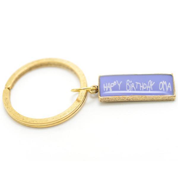 custom handwriting key chain gold