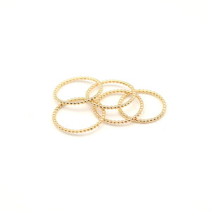 Gold stacking beaded rings
