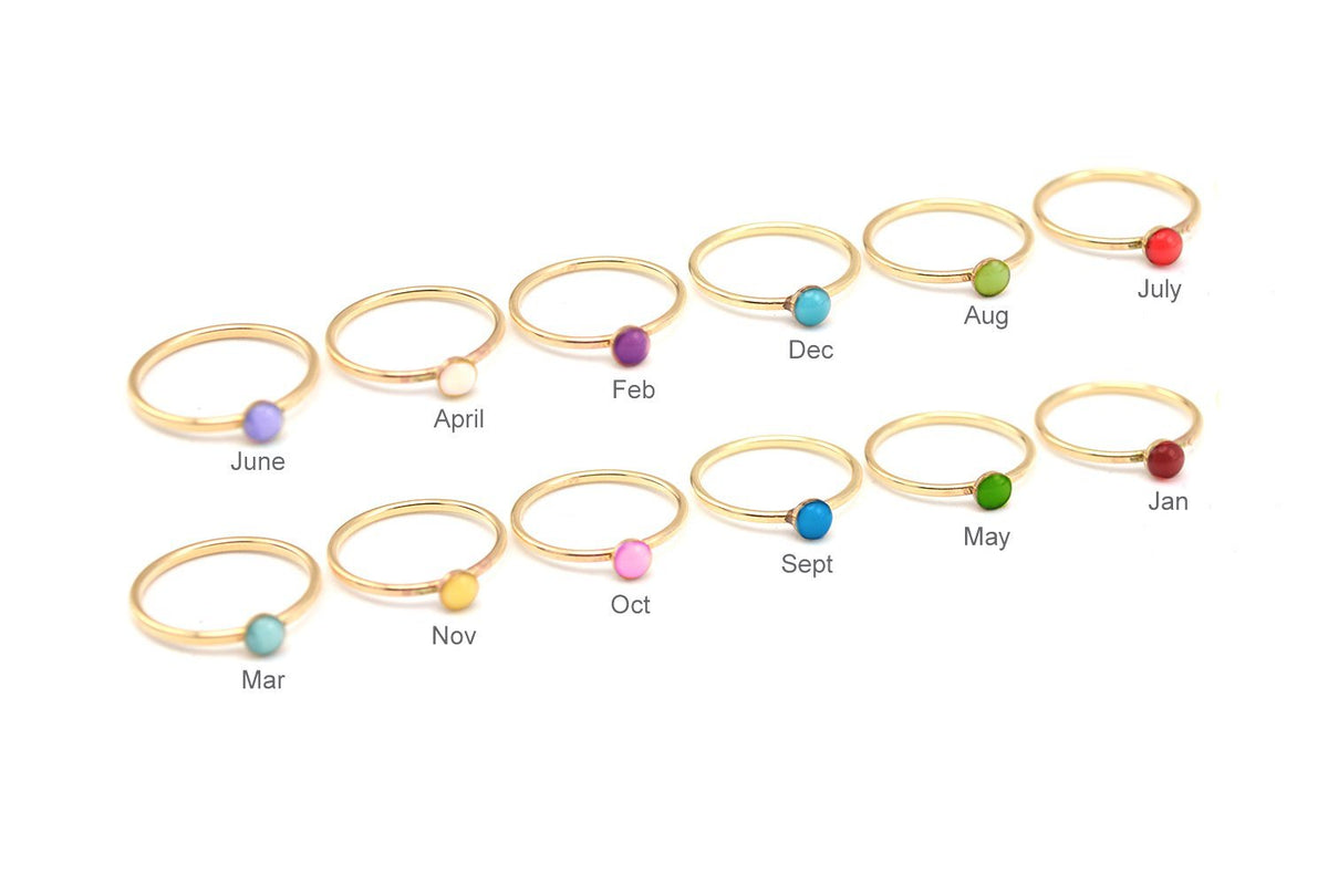 stackable birthstone ring • mother's ring