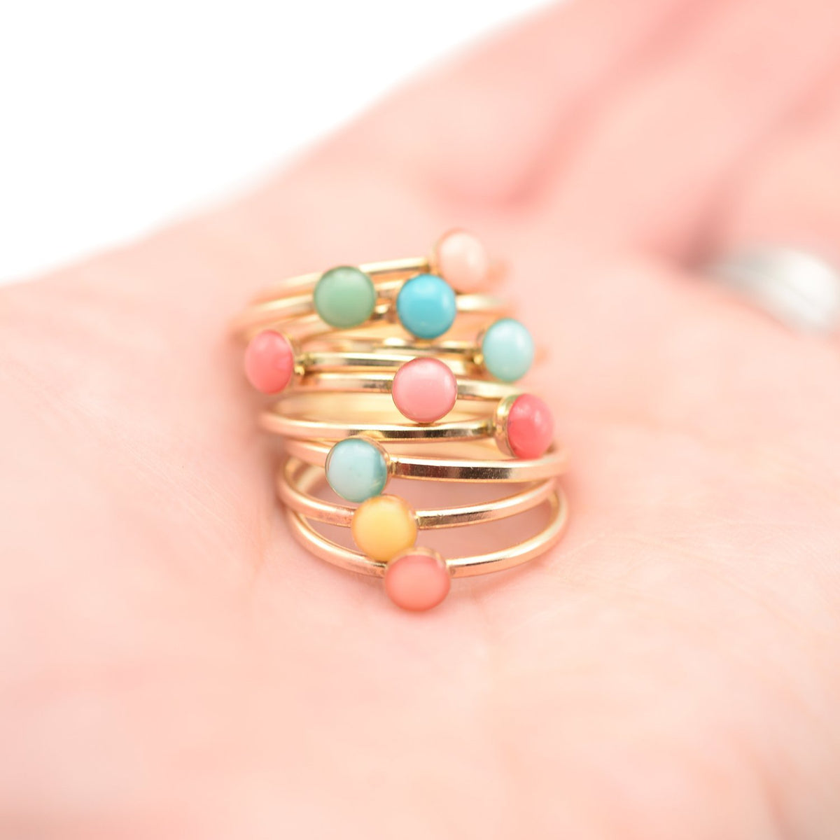 stackable birthstone ring • mother's ring
