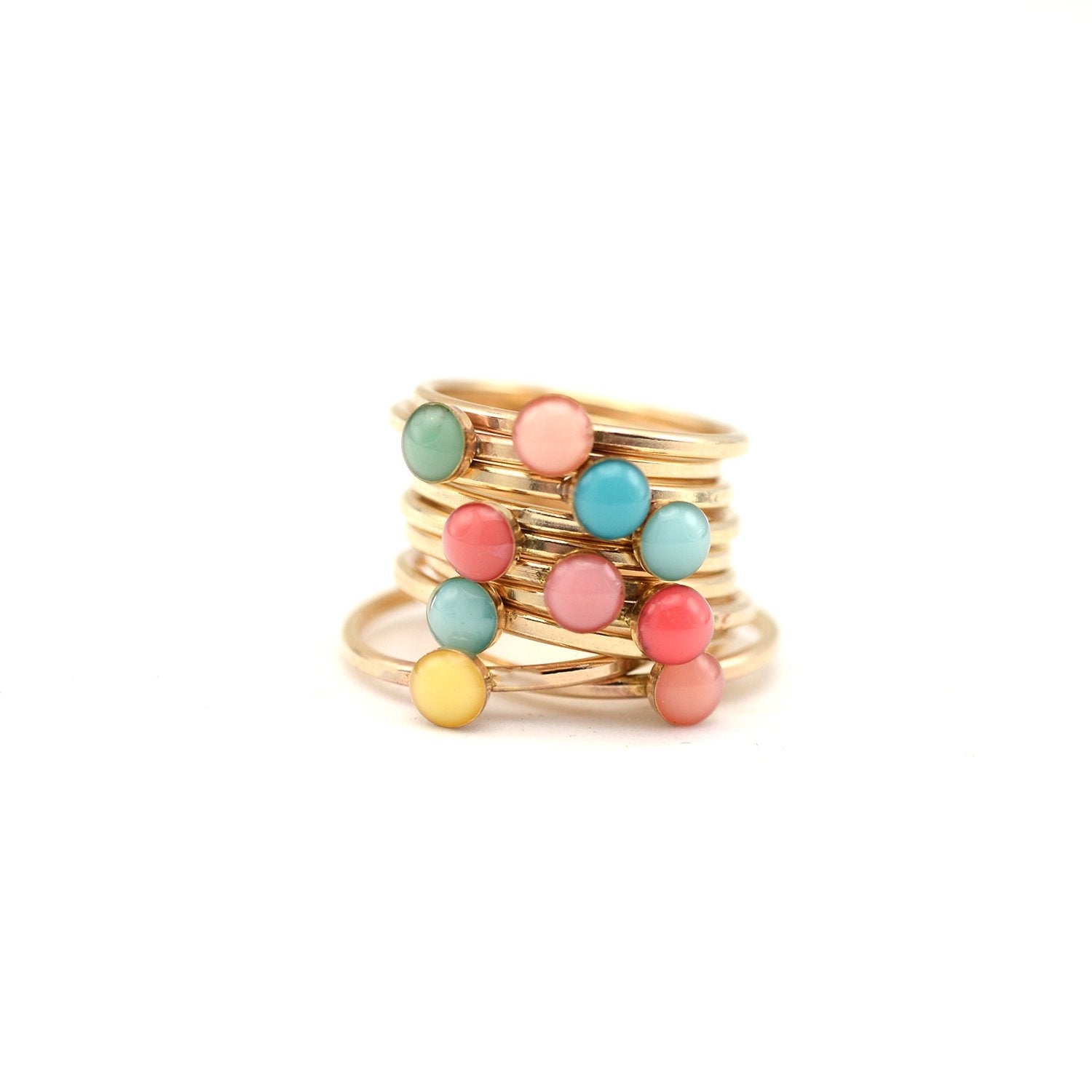 stackable birthstone ring • mother's ring