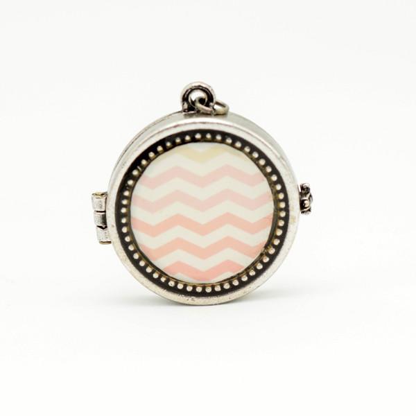 Pink Ombre Chevron Locket