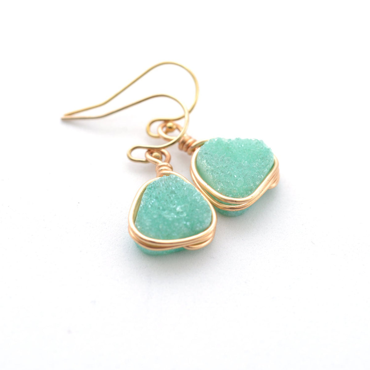 Druzy Earrings in Spring Mint