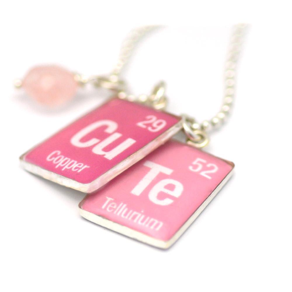 Periodic Table Word Necklace "Cu Te"