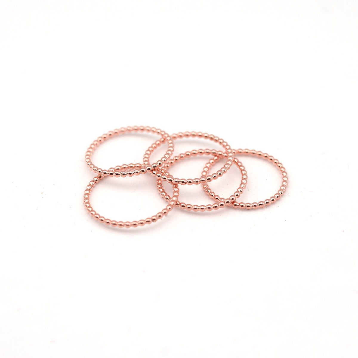 Rose Gold Beaded Stacking Rings