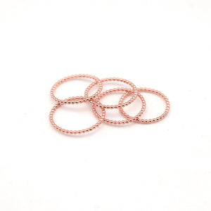 Rose Gold Beaded Stacking Rings
