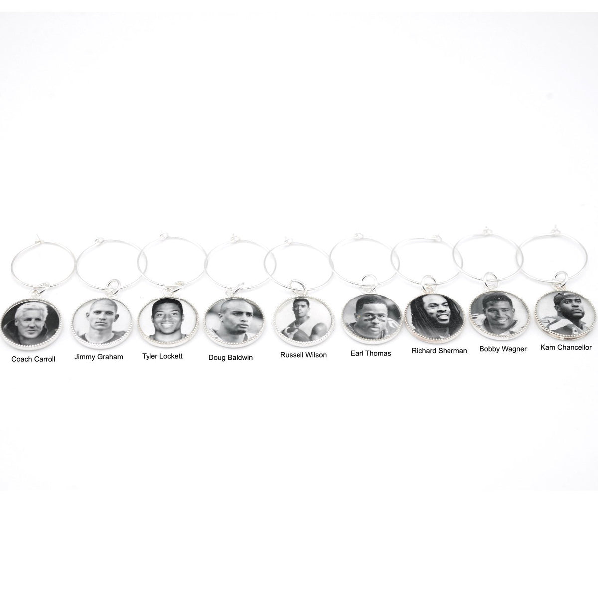 Seattle Seahawks Wine Charms - READY TO SHIP