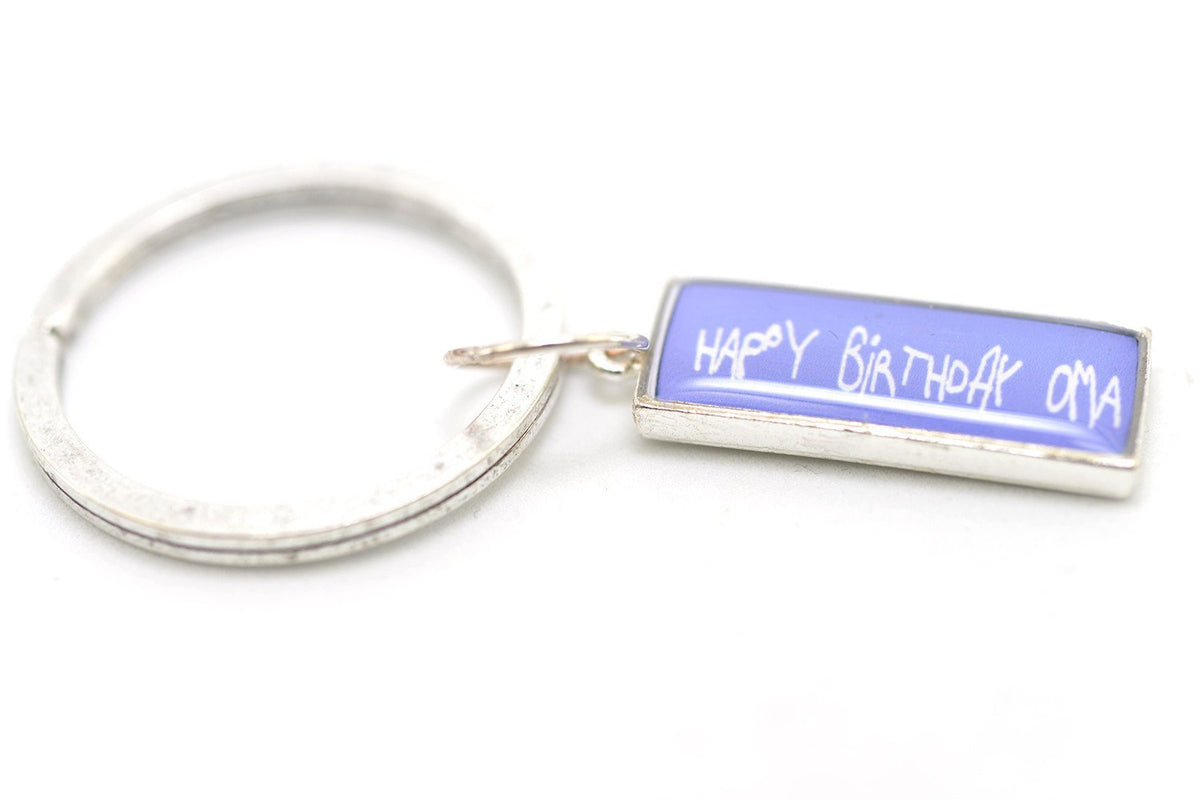 Photo Keychain • Hand Stamped Back