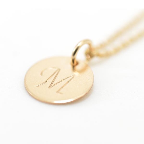 hand stamped initial necklace