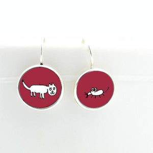 cat and mouse earrings