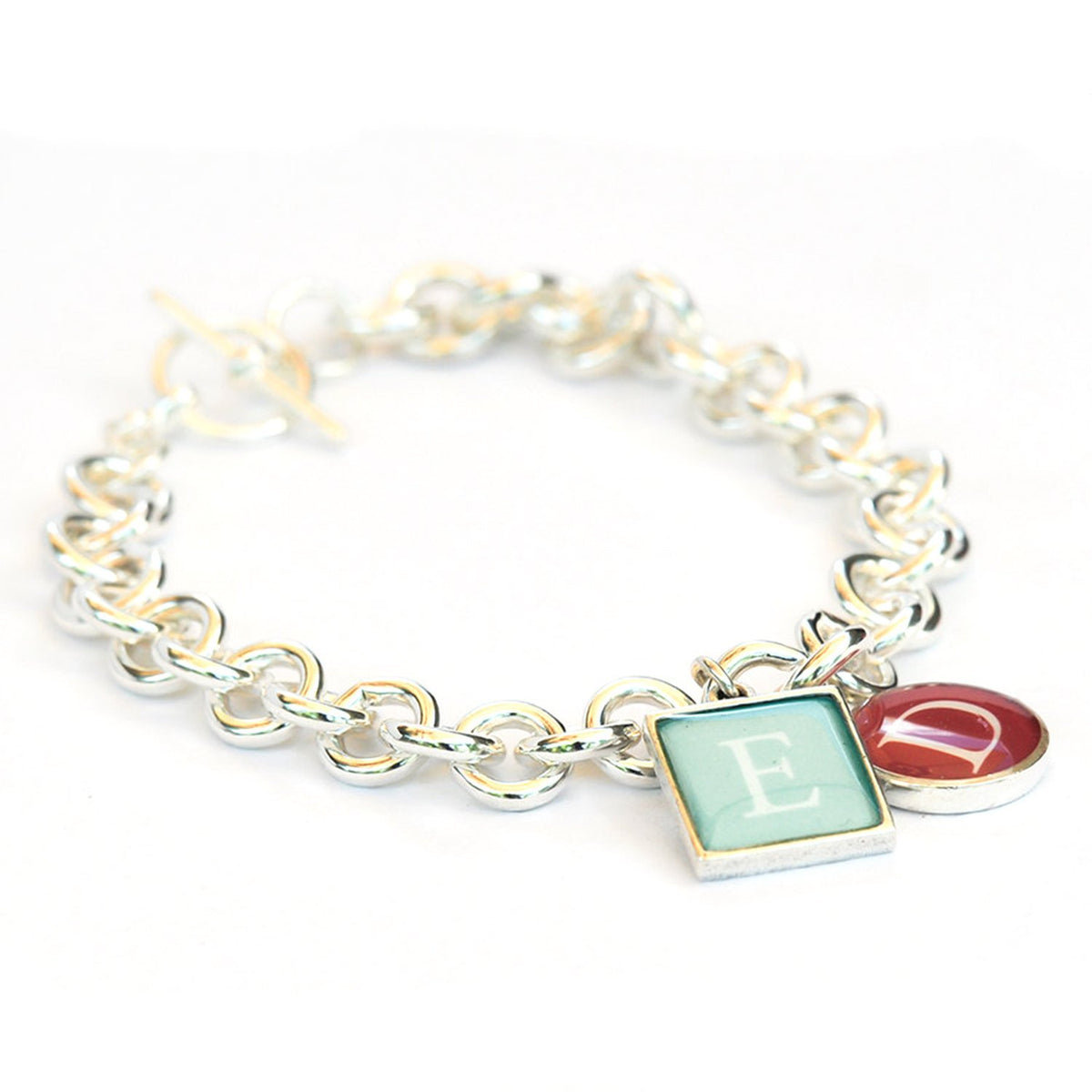Silver charm bracelet