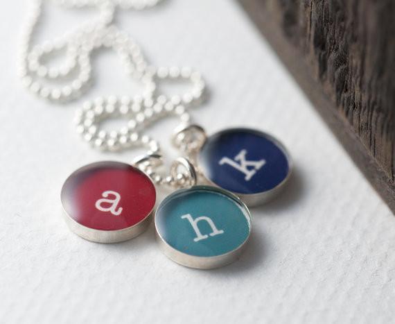 Typewriter Initial Necklace