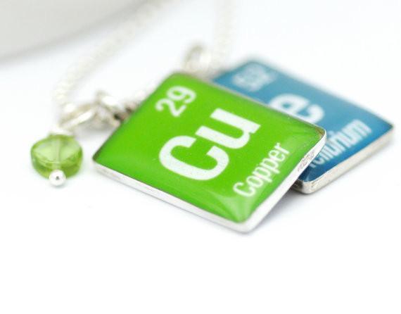 Periodic Table Word Necklace "Cu Te"