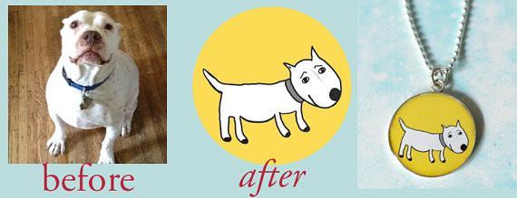 Custom Pet Drawing into Jewelry